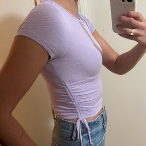 Lilac Ribbed Crop Top